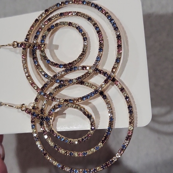 Elegant Multicolor Hoop Earrings - Picture 4 of 6